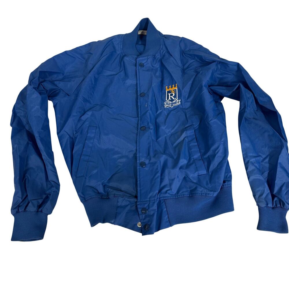 Vintage Kansas City Royals Jacket Mens Small Blue MLB Baseball Chalk Line 80s